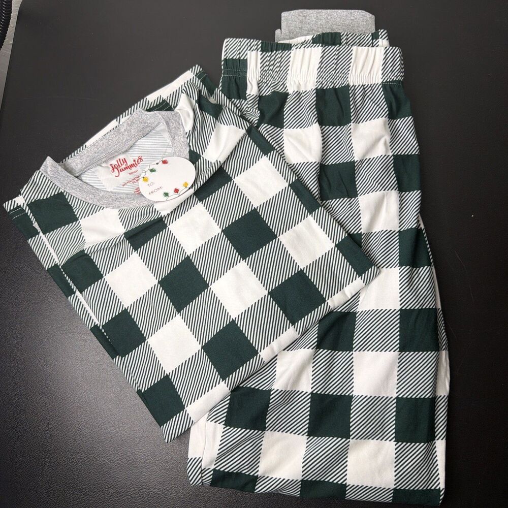 Jolly Jammies Unisex Adults' Long Sleeve Pant Pajama Set NC3 Green Multi-Large